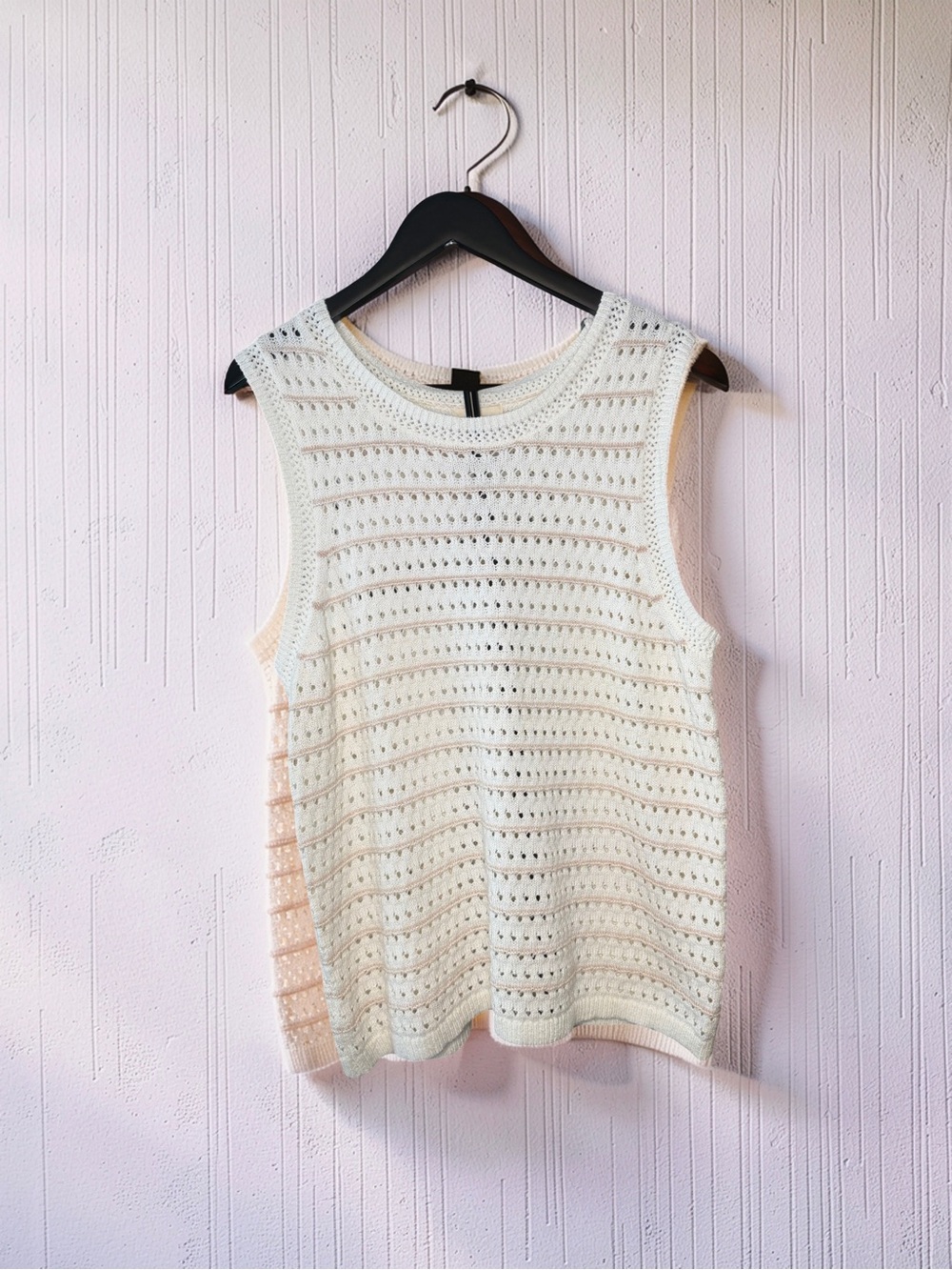 Thread & Supply Open-Knit Sleeveless Top in Cream